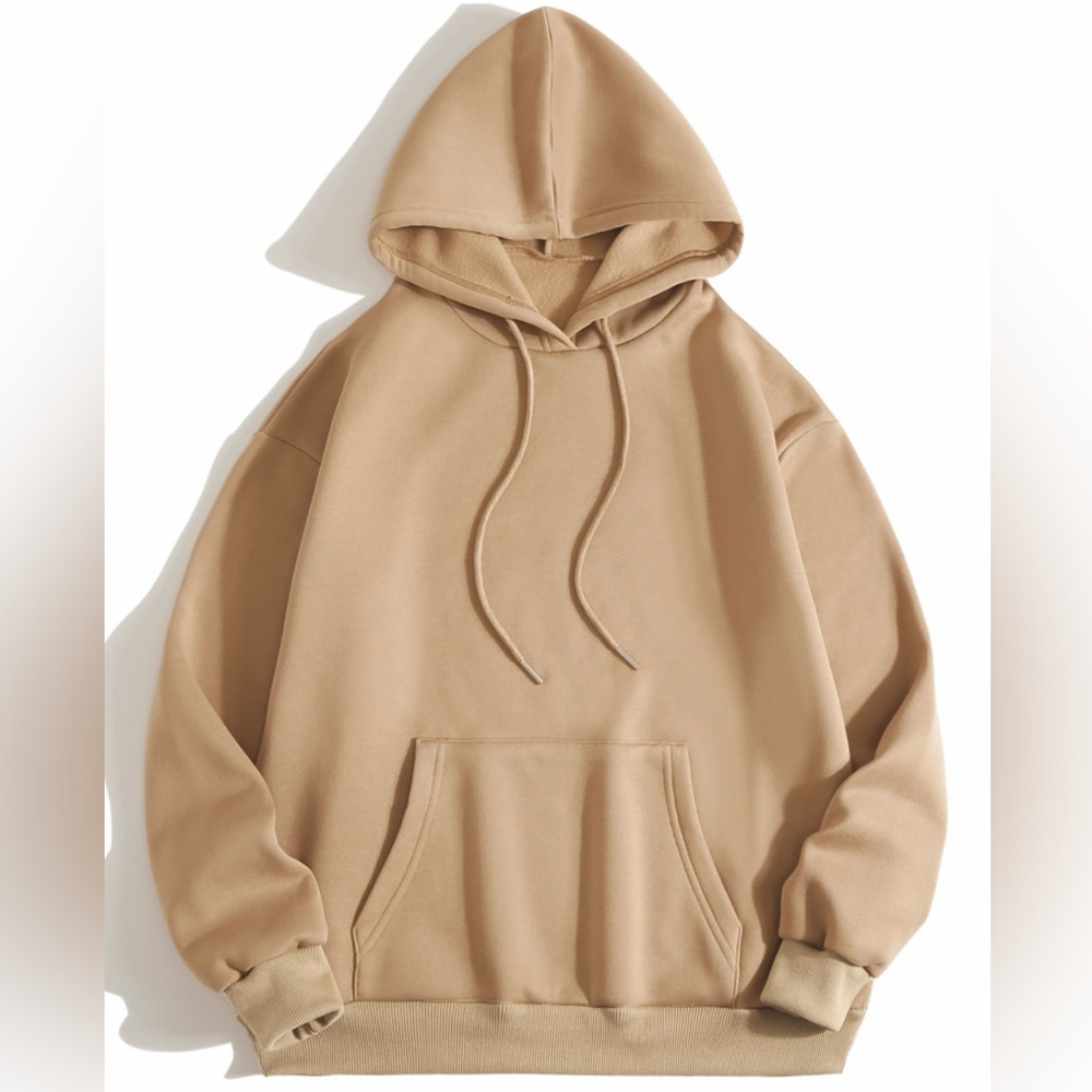 NEW| Women’s Shein Comfy Khaki Drawstring
Front Pocket Hooded Sweatshirt